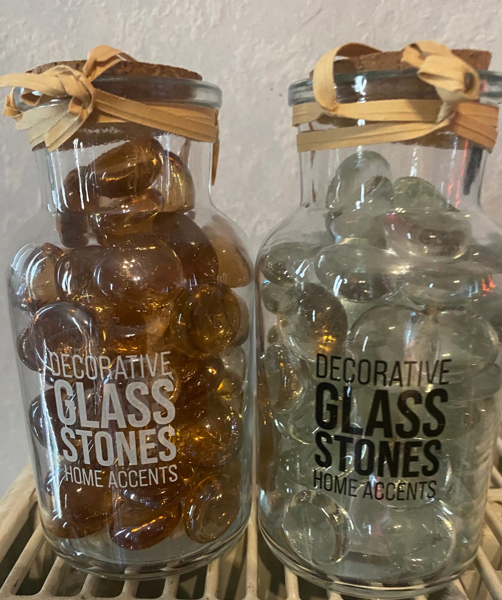 Decorative Glass Stones Home Accents - Set of 2 (Brown & Green)