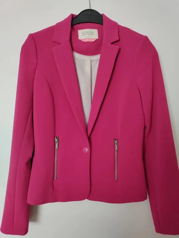 Fuchsia blazer BSK Collection met ritsen