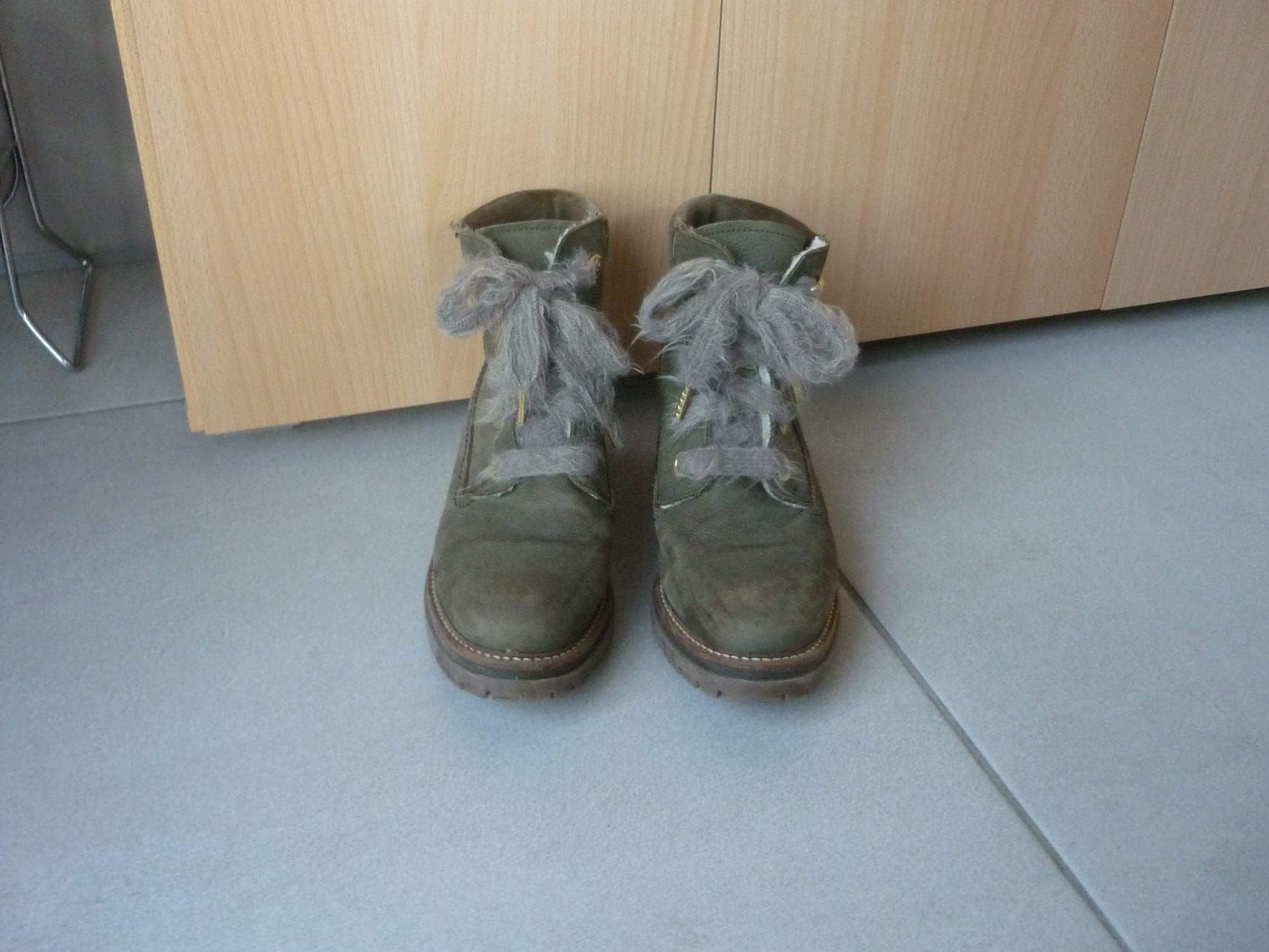 Taupe bruine lederen enkellaarzen veterlaarsjes enkellaarsjes van Tamaris Mt 39
