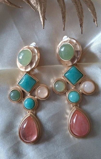 Boho oorclipsen fashionista met multicolor steentjes