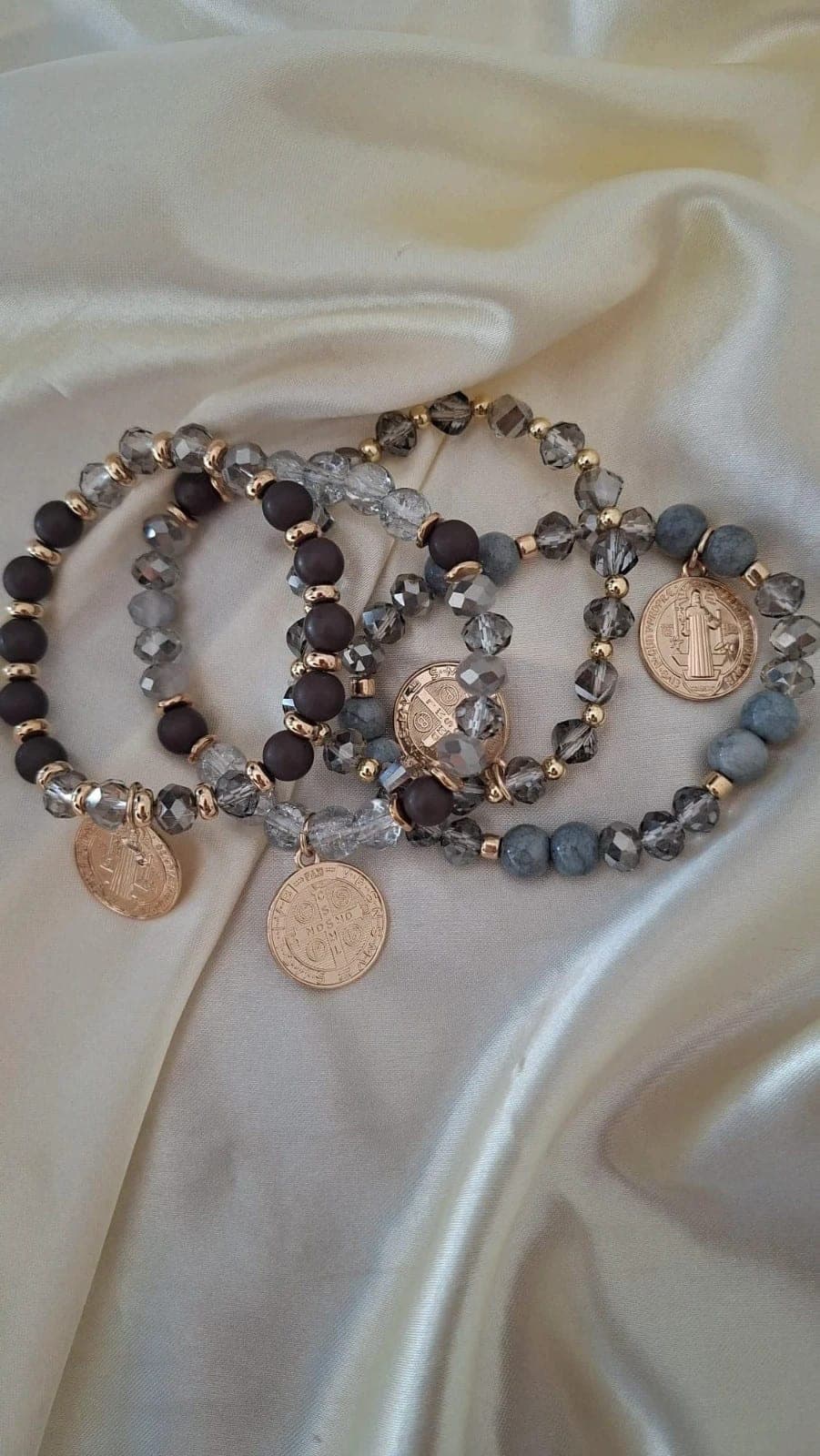 JLC Armbanden set - 4 stuks met kralen en munten