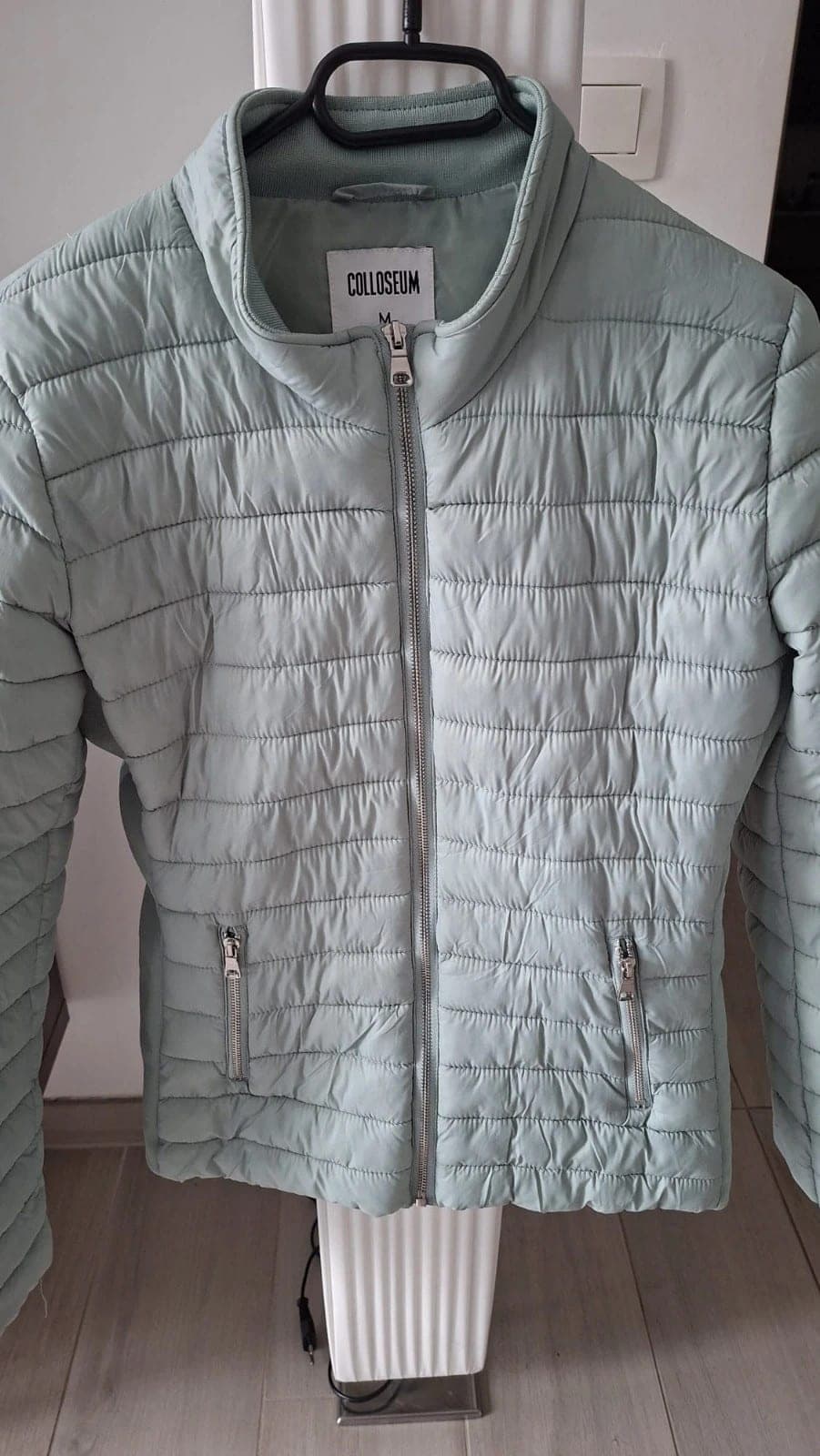 sportieve gewatteerde jas turquoise M