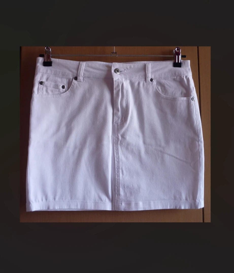 Witte soepele jeans rok jeansrok Maat 38