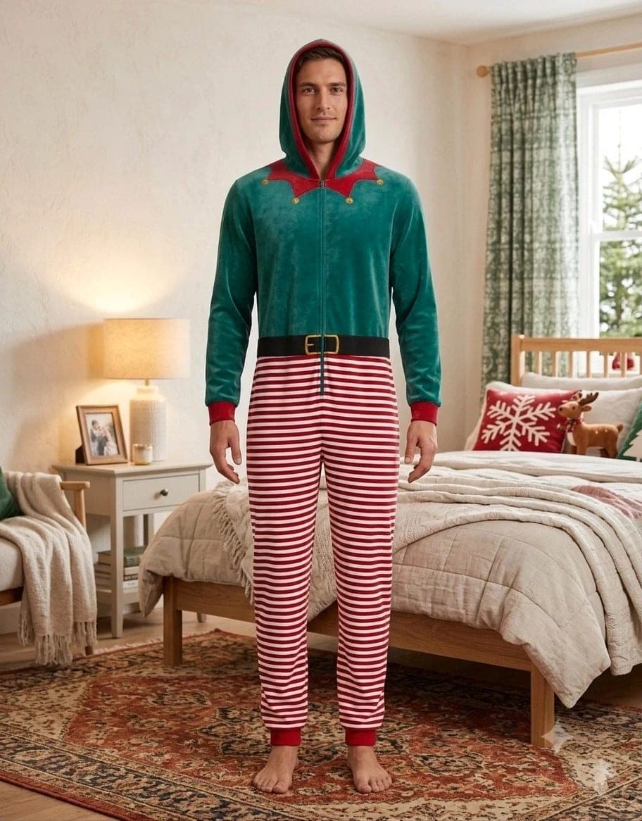 Kerstelf fleece onesie TQF Collection