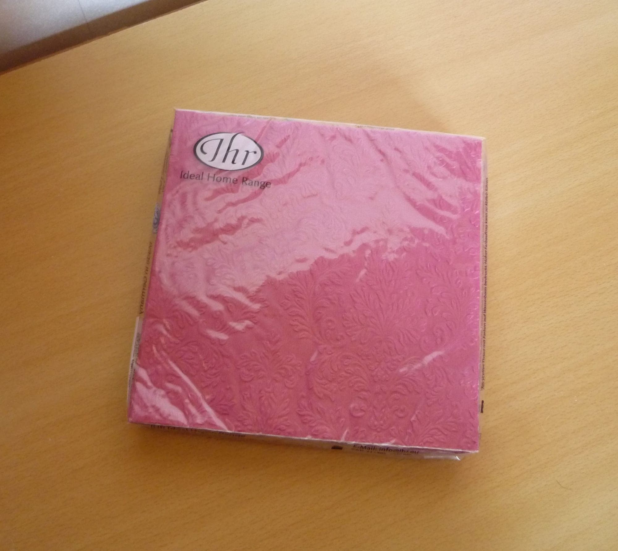 Koraalroze barok relief papieren servietten servetten Ihr Cameo uni pink