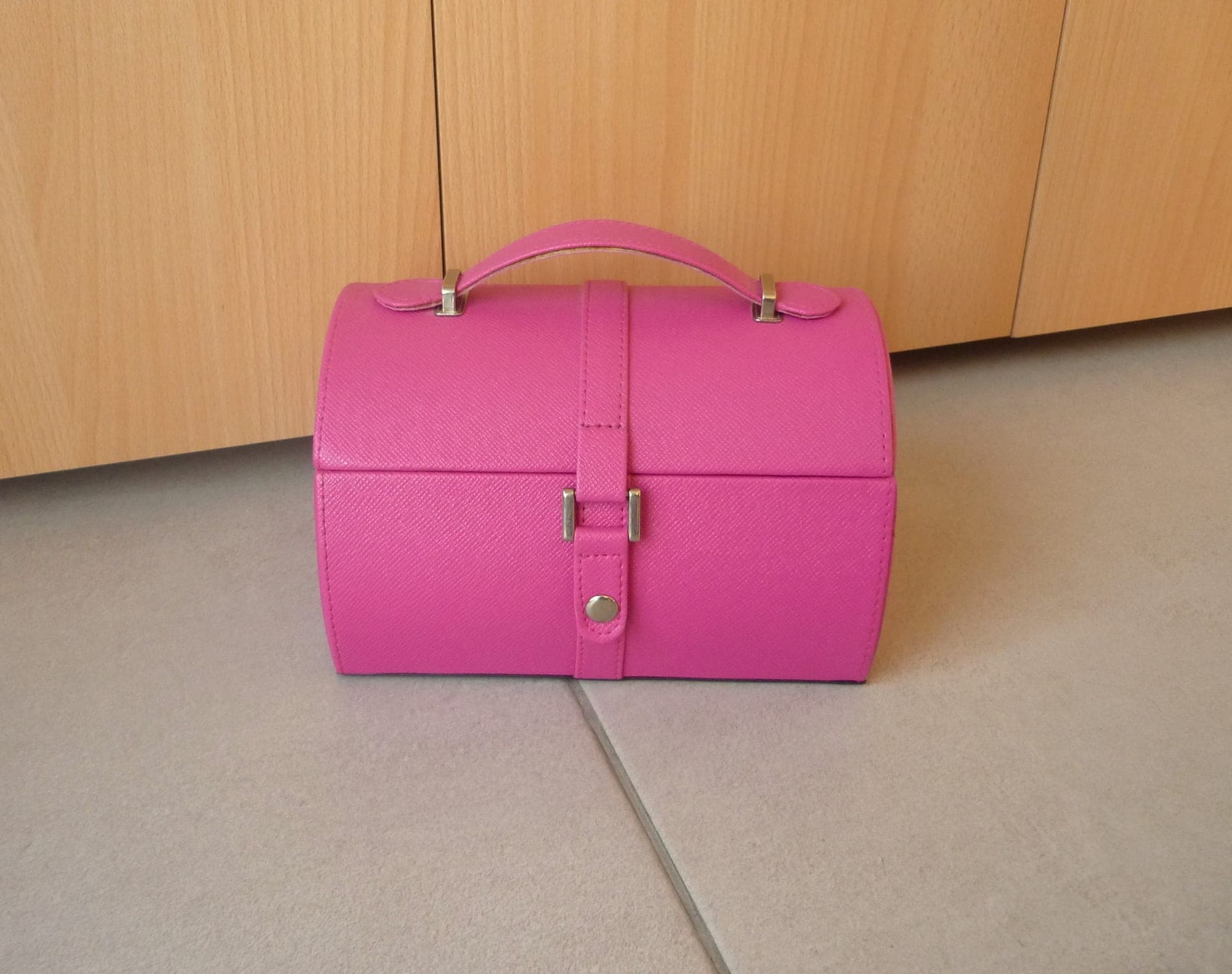 Fuchsia roze juwelendoos sieradendoos juwelenbox