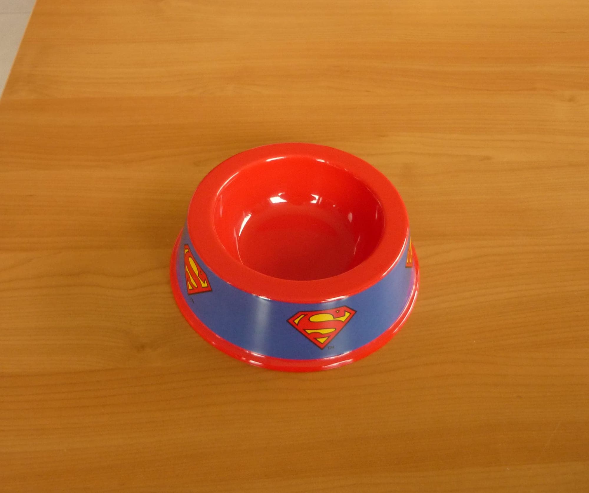 Red blue Superman food bowl for dog cat