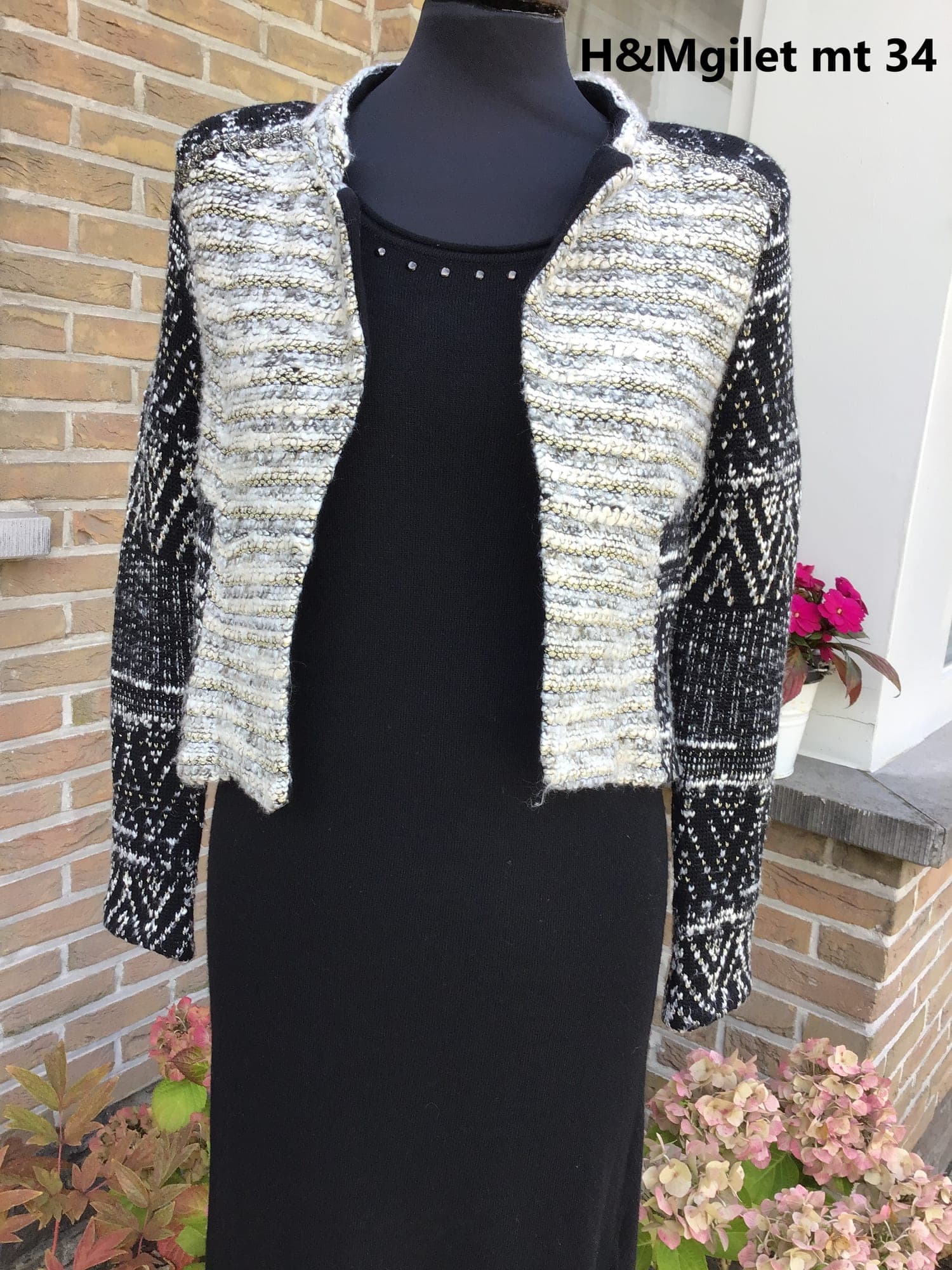 H&M knopenvrij gebreid gilet maat 34